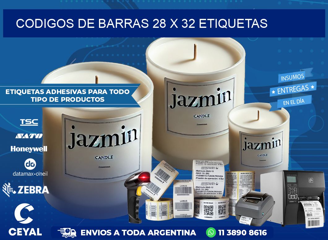 codigos de barras 28 x 32 etiquetas