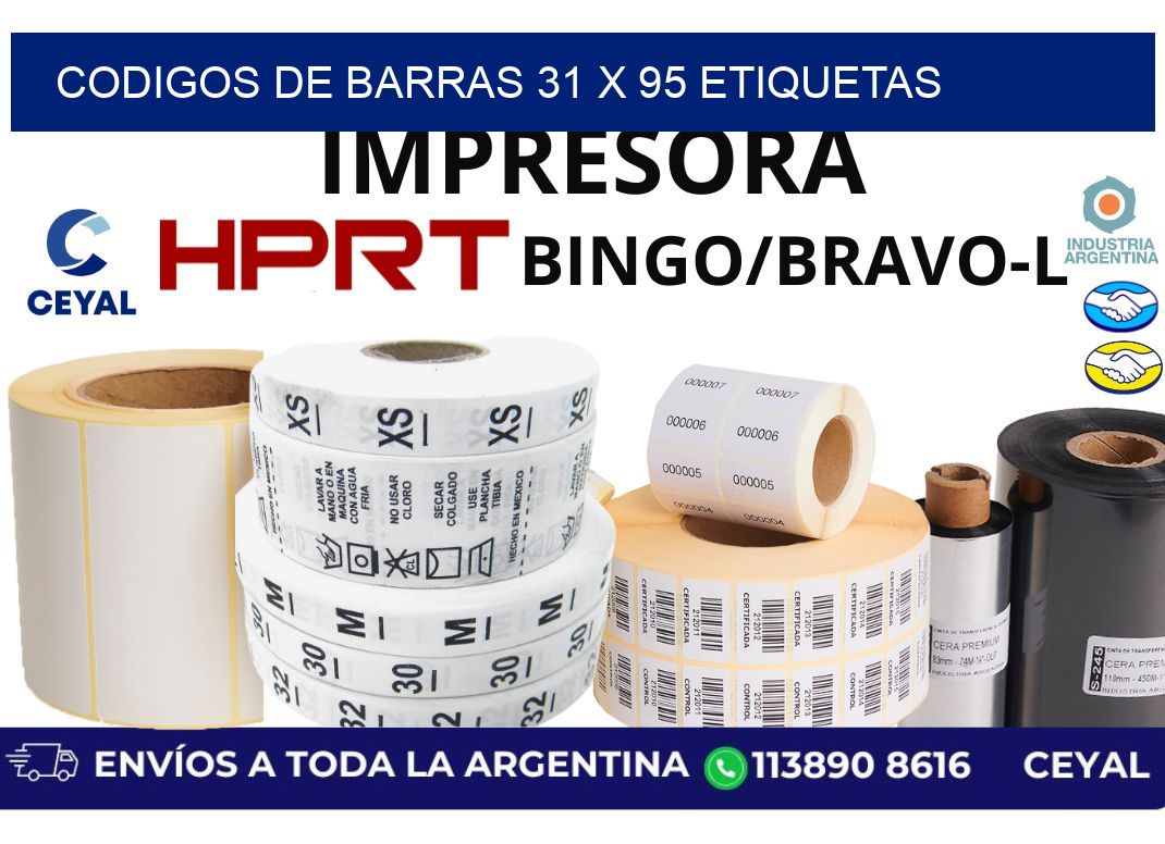 codigos de barras 31 x 95 etiquetas