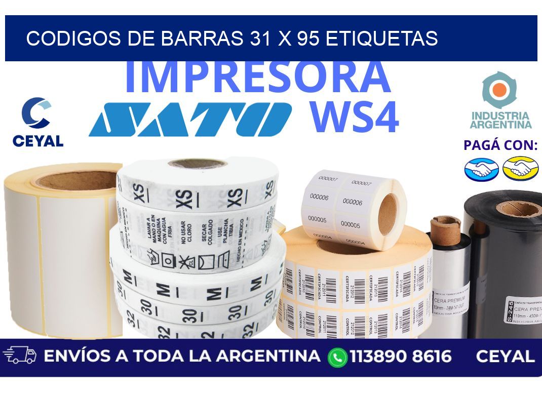 codigos de barras 31 x 95 etiquetas