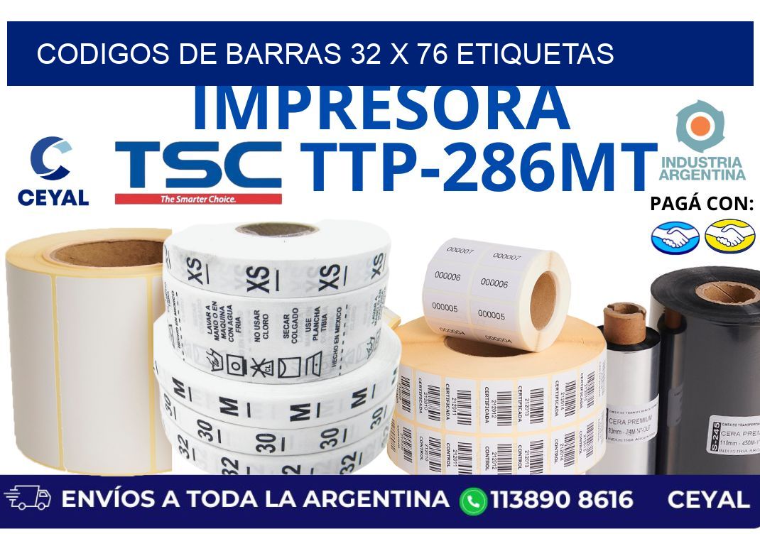 codigos de barras 32 x 76 etiquetas