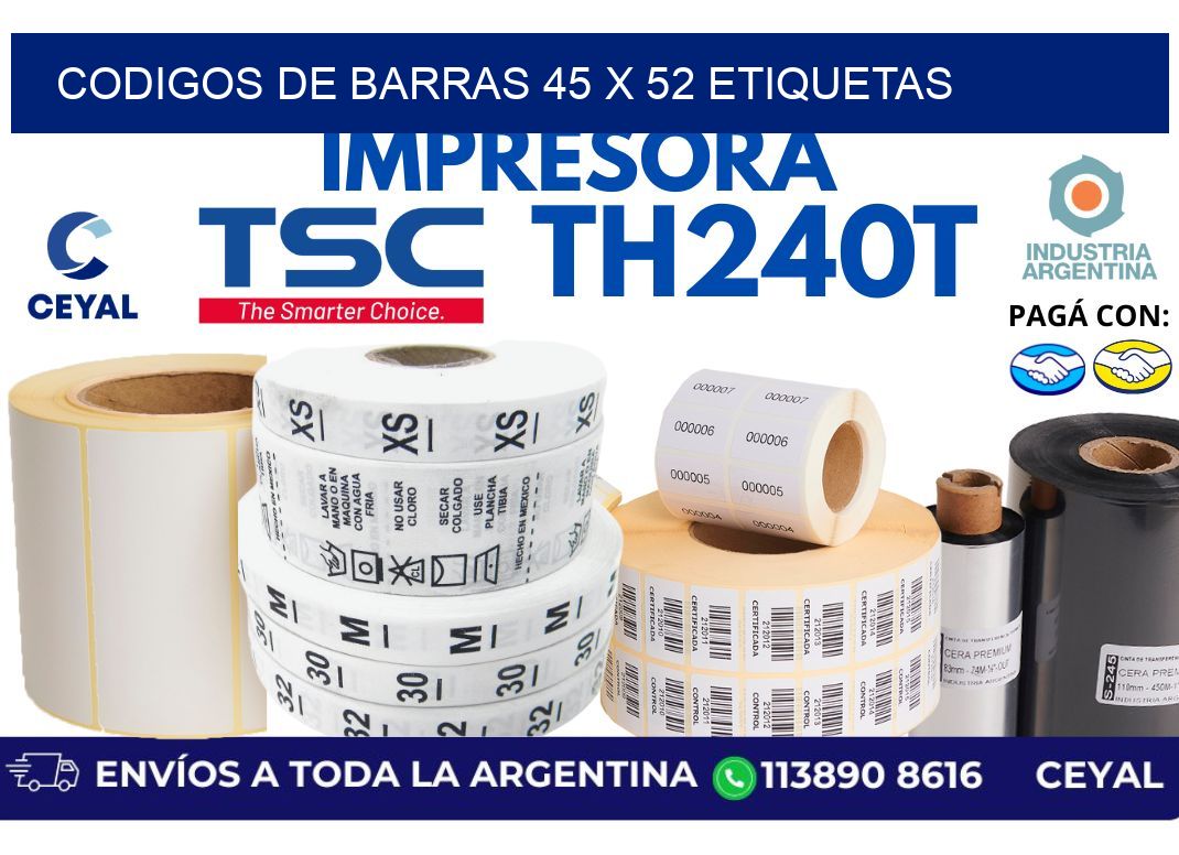 codigos de barras 45 x 52 etiquetas