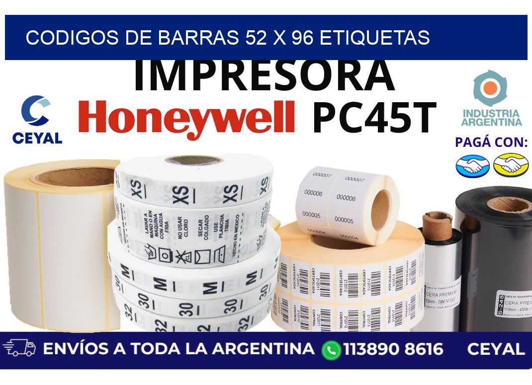 codigos de barras 52 x 96 etiquetas