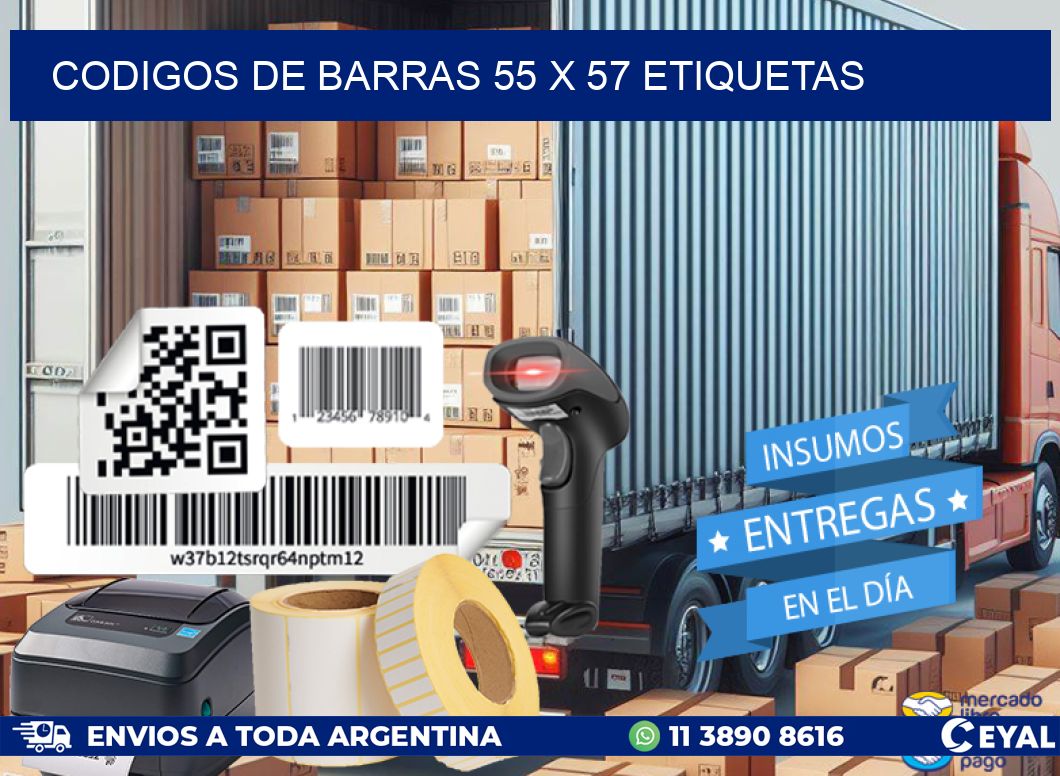 codigos de barras 55 x 57 etiquetas
