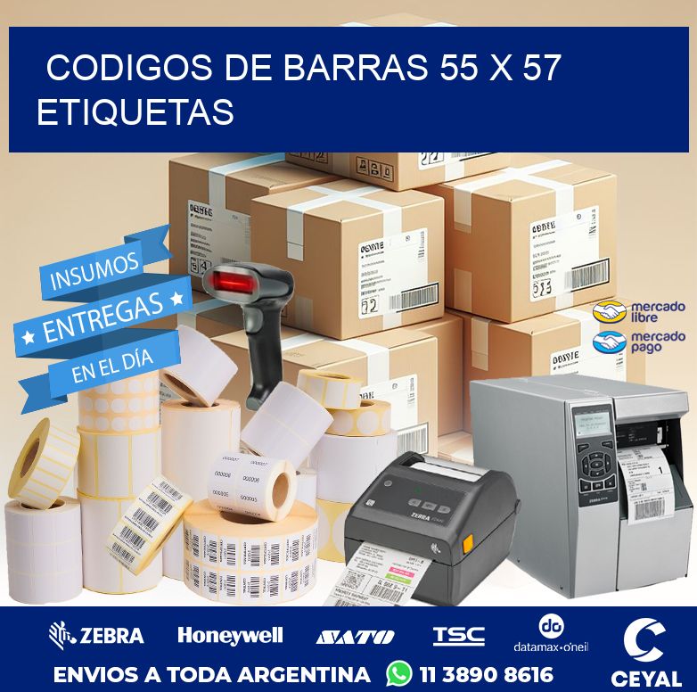 codigos de barras 55 x 57 etiquetas