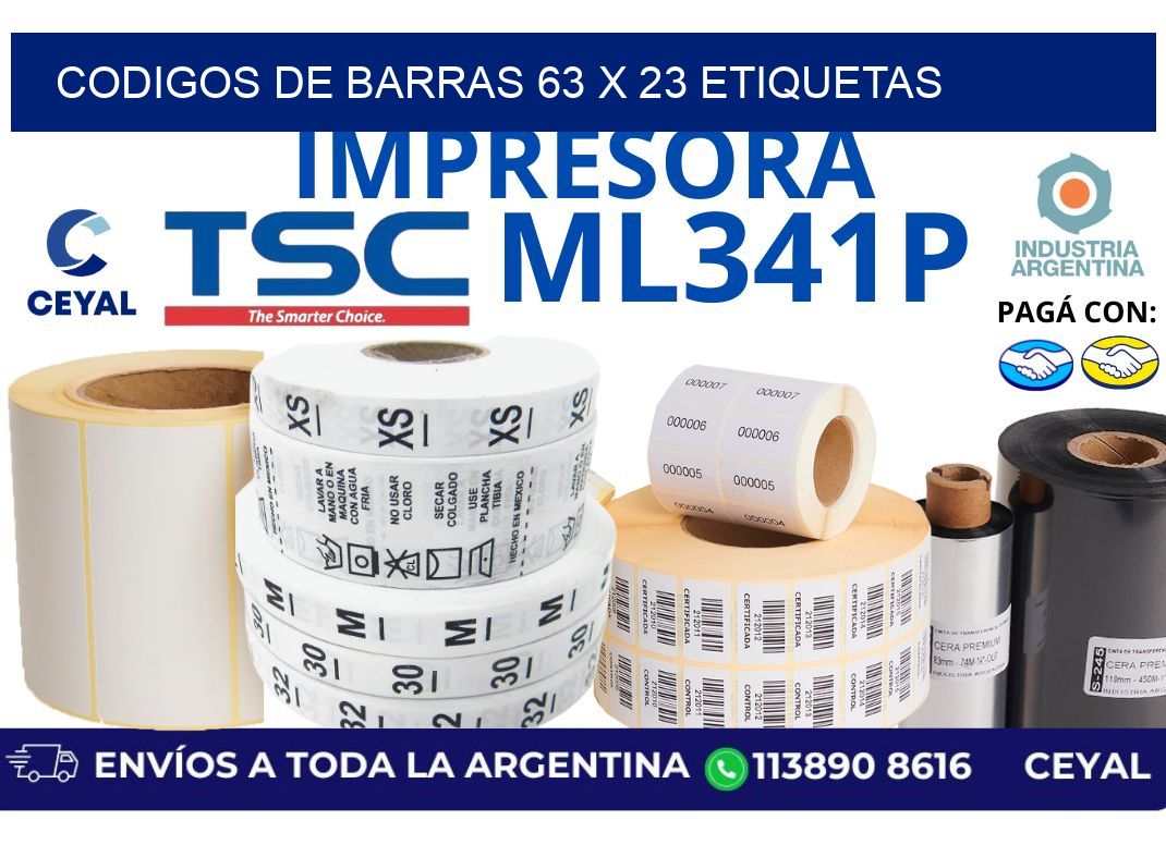 codigos de barras 63 x 23 etiquetas