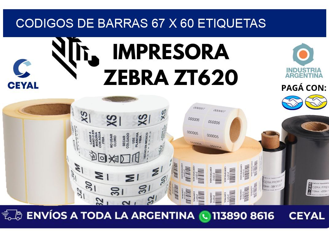 codigos de barras 67 x 60 etiquetas