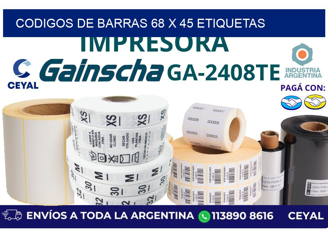 codigos de barras 68 x 45 etiquetas