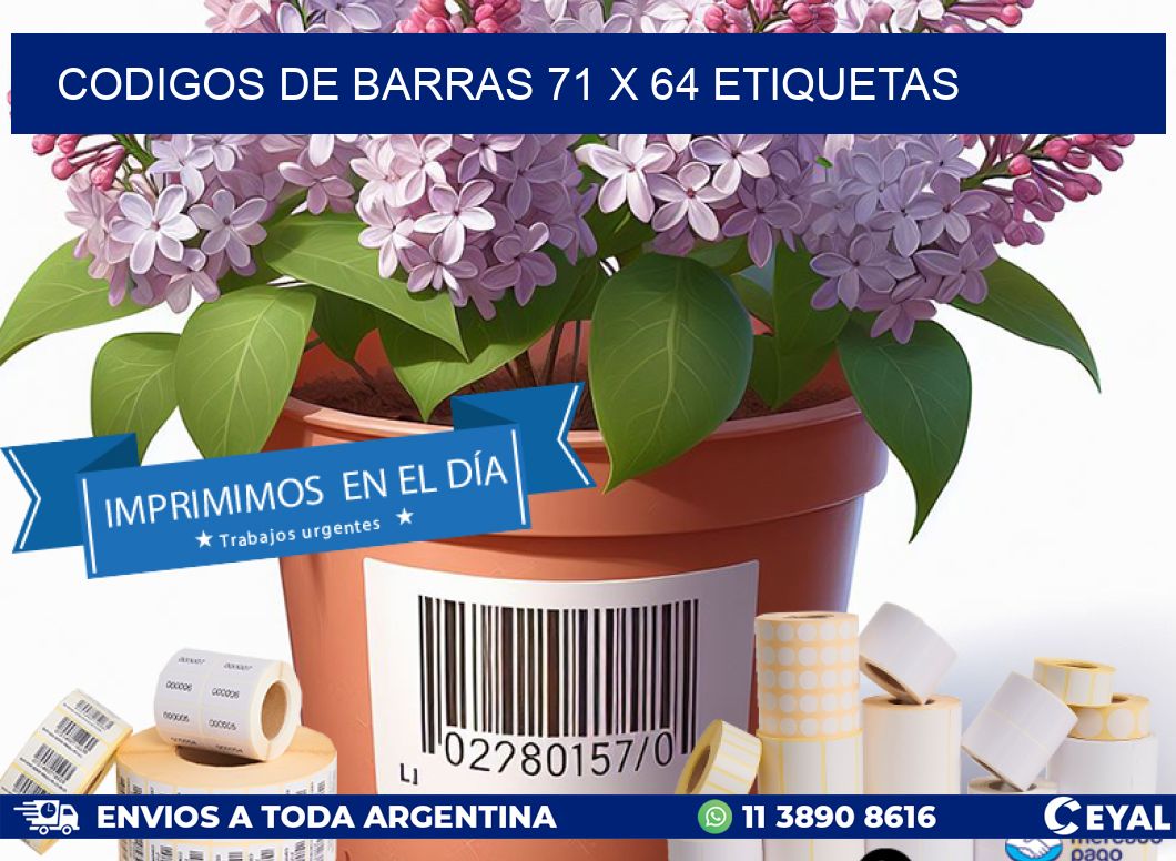 codigos de barras 71 x 64 etiquetas