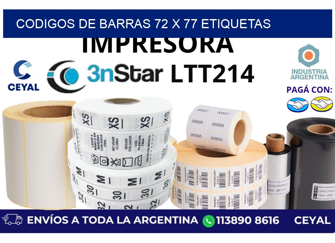 codigos de barras 72 x 77 etiquetas
