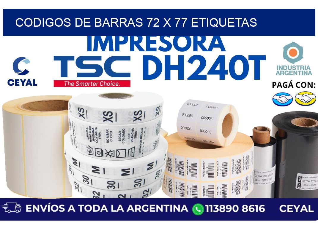 codigos de barras 72 x 77 etiquetas