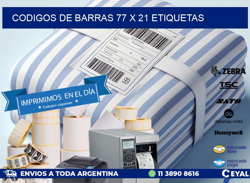 codigos de barras 77 x 21 etiquetas