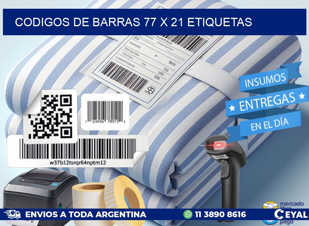 codigos de barras 77 x 21 etiquetas