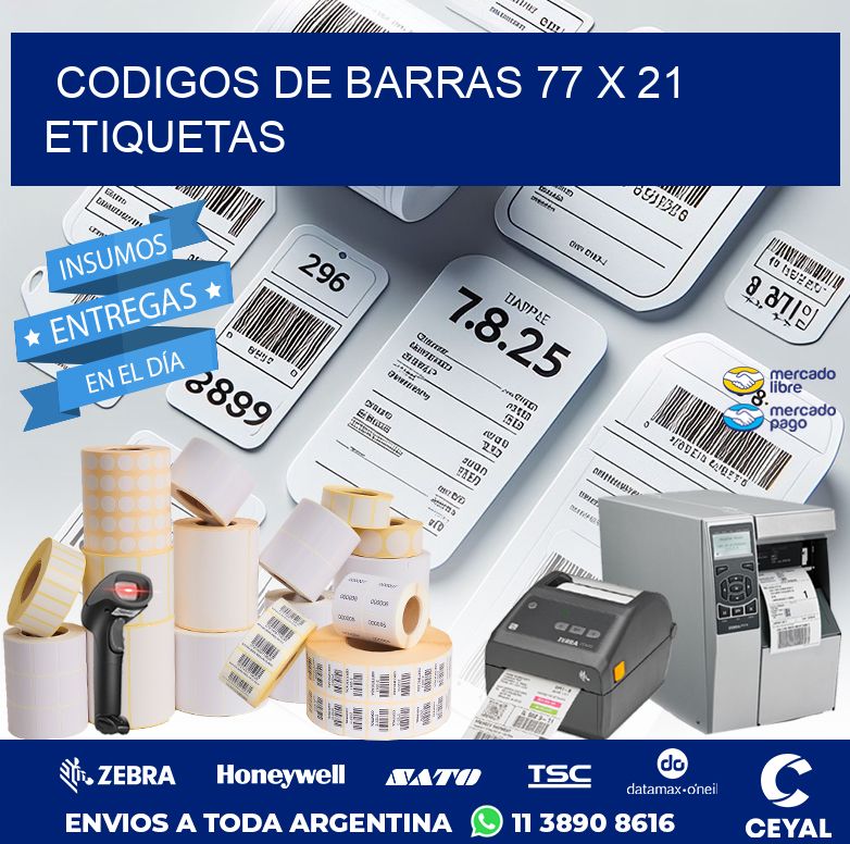 codigos de barras 77 x 21 etiquetas