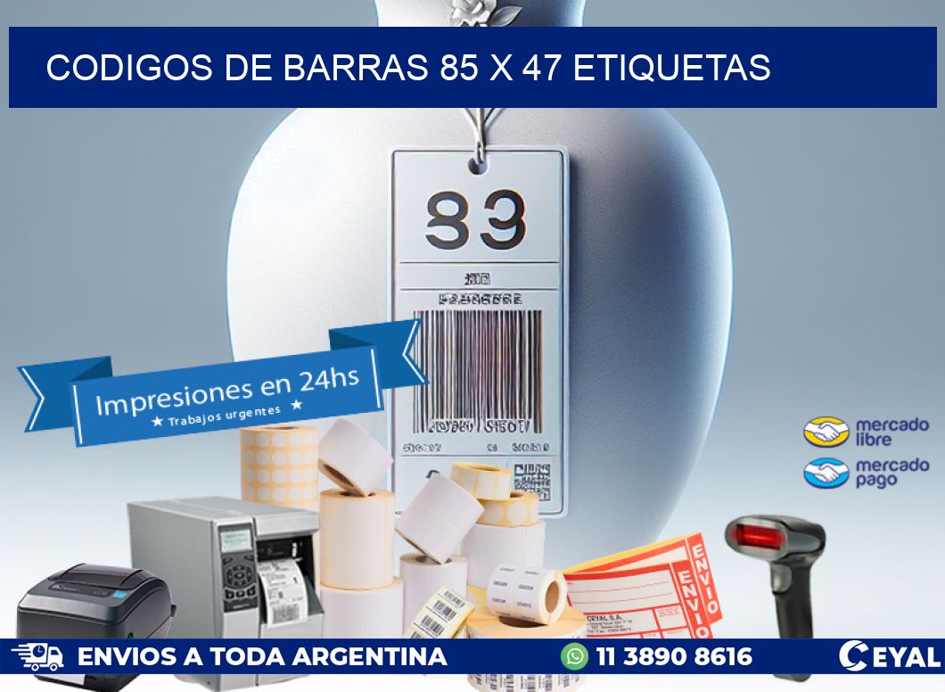 codigos de barras 85 x 47 etiquetas