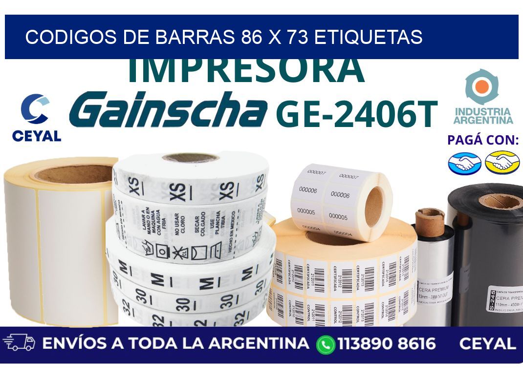 codigos de barras 86 x 73 etiquetas
