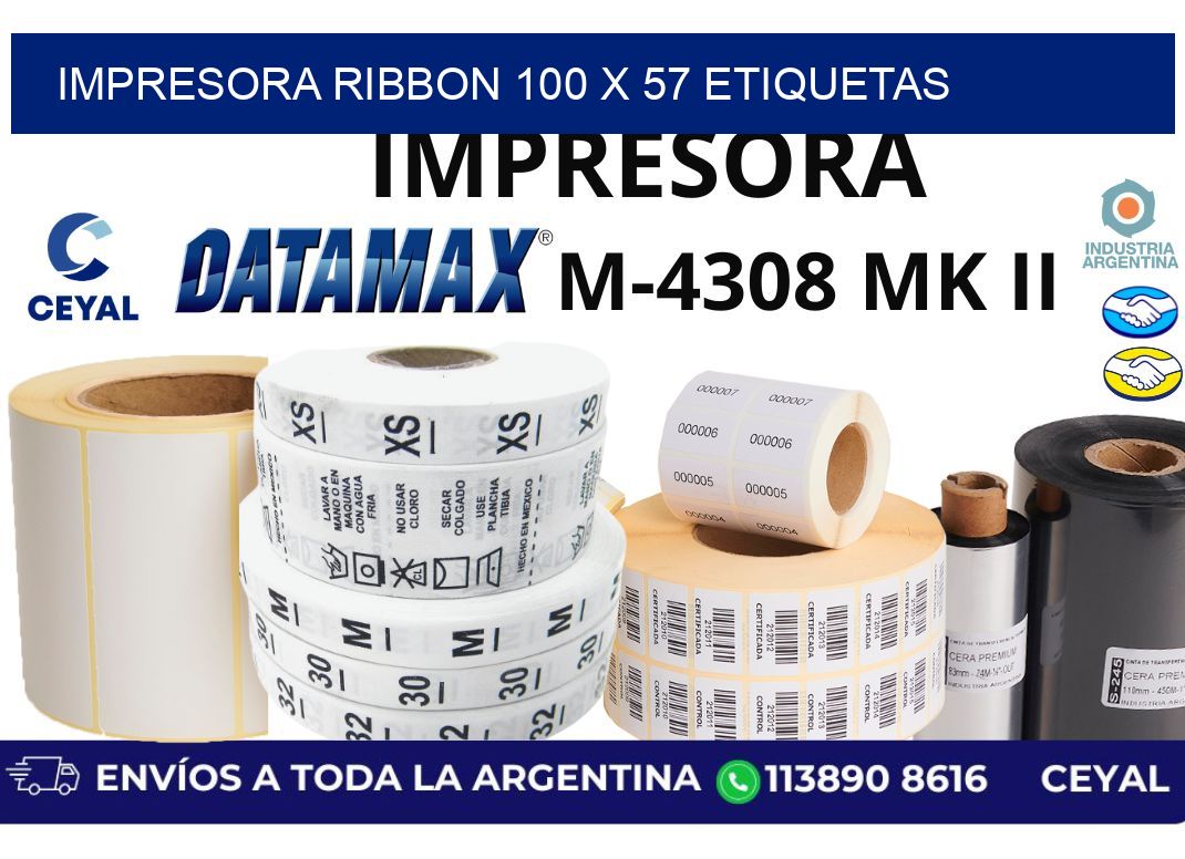 impresora ribbon 100 x 57 etiquetas