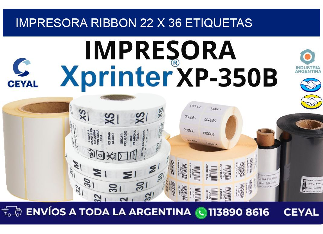 impresora ribbon 22 x 36 etiquetas