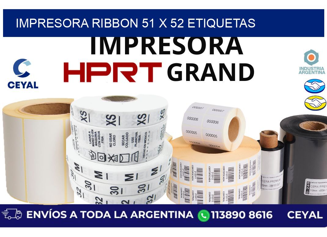 impresora ribbon 51 x 52 etiquetas