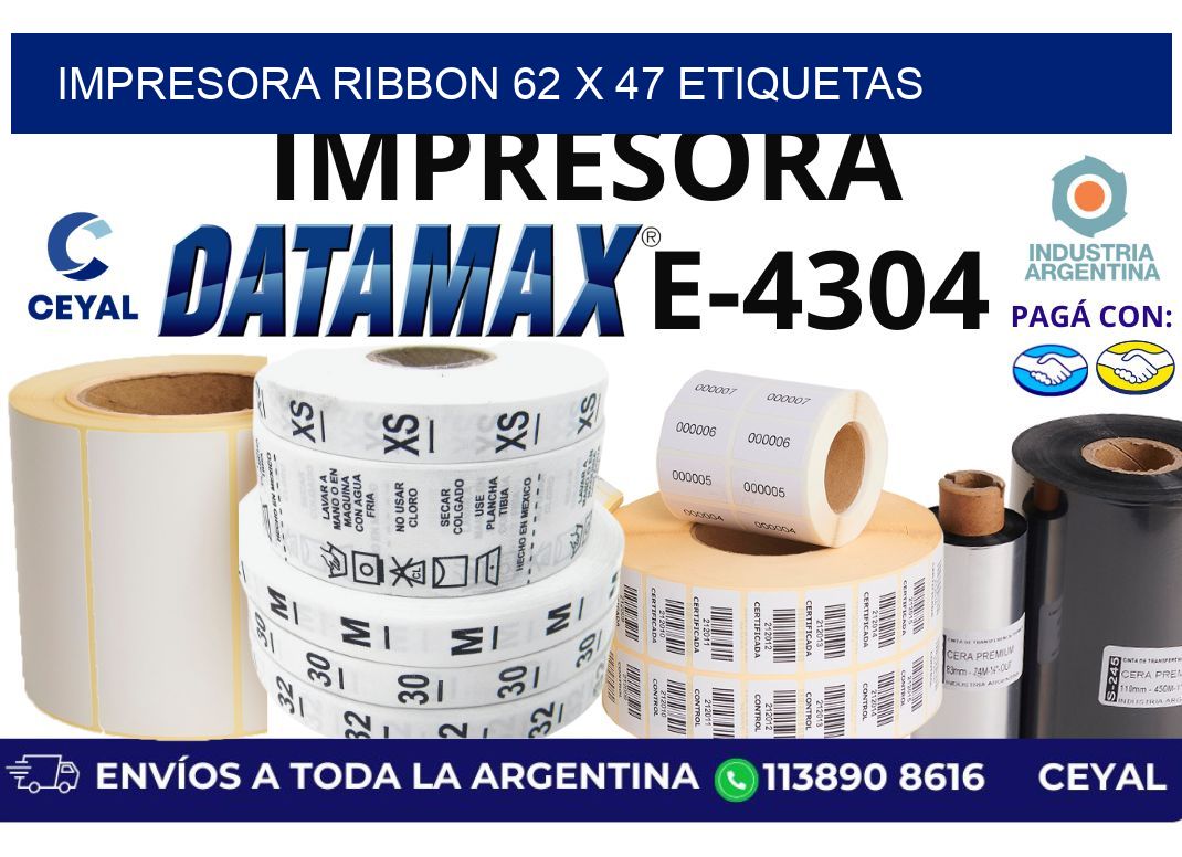 impresora ribbon 62 x 47 etiquetas
