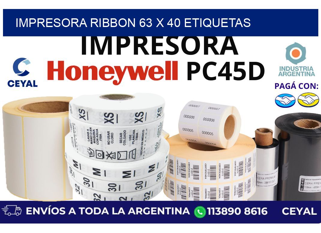 impresora ribbon 63 x 40 etiquetas
