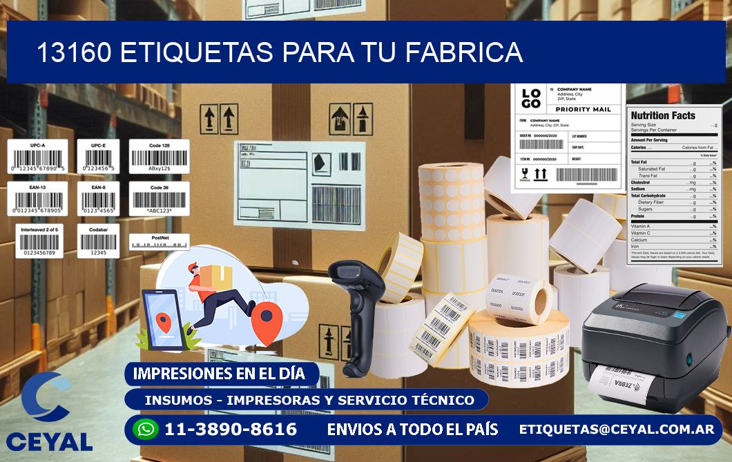 13160 etiquetas para tu fabrica