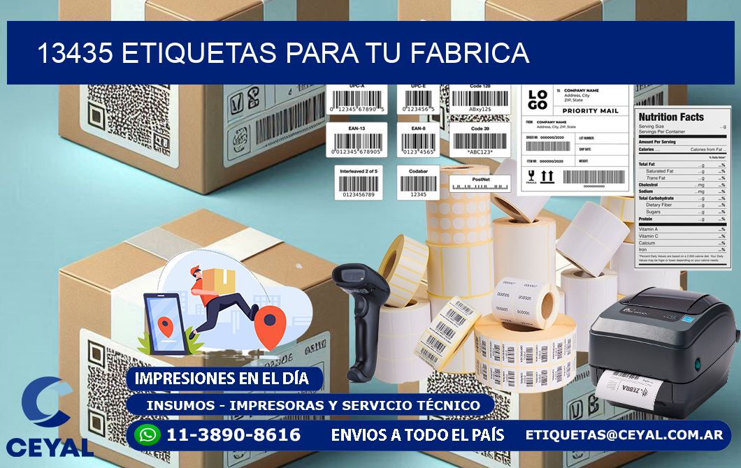 13435 etiquetas para tu fabrica