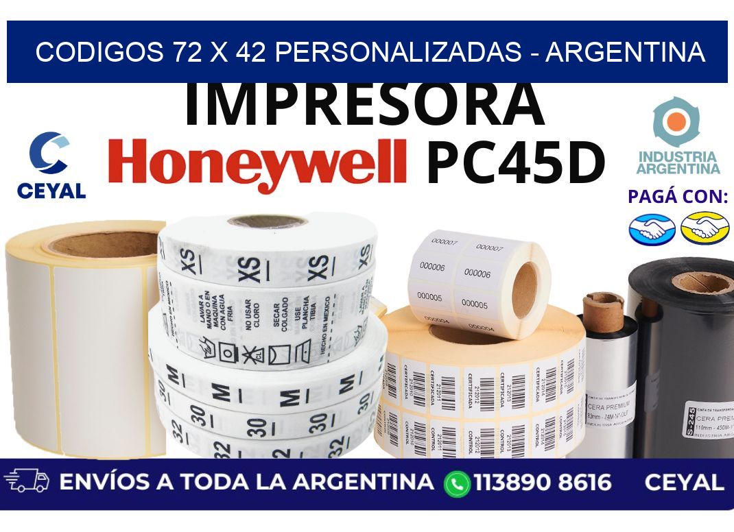 codigos 72 x 42 personalizadas – Argentina