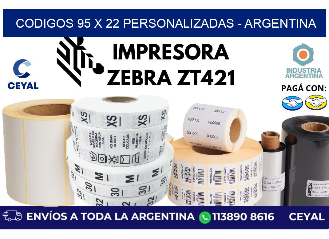 codigos 95 x 22 personalizadas - Argentina