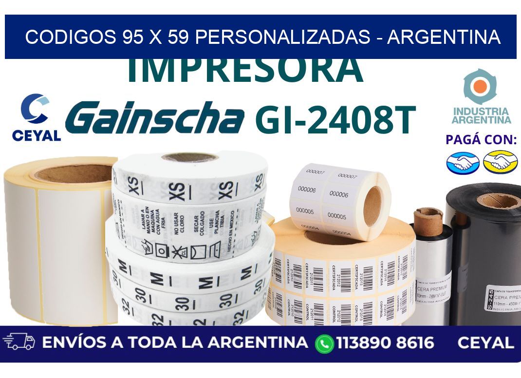codigos 95 x 59 personalizadas – Argentina