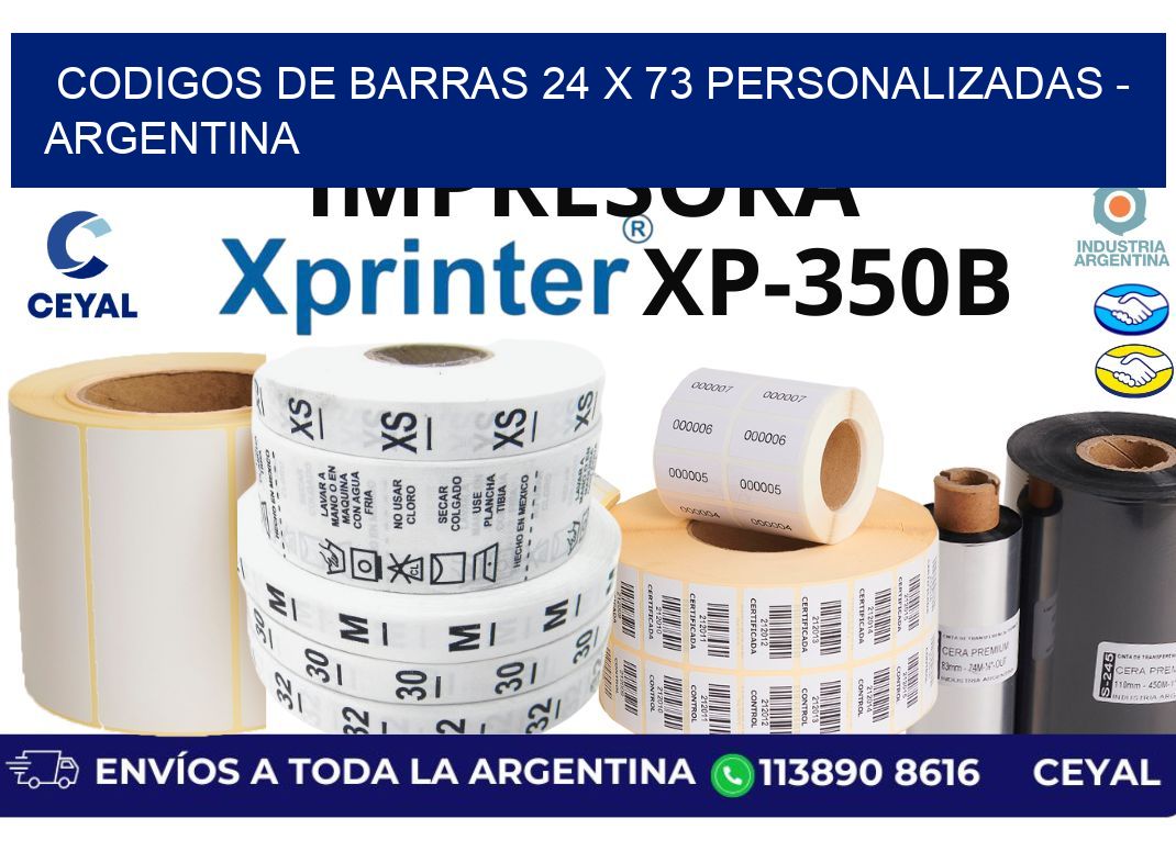 codigos de barras 24 x 73 personalizadas - Argentina