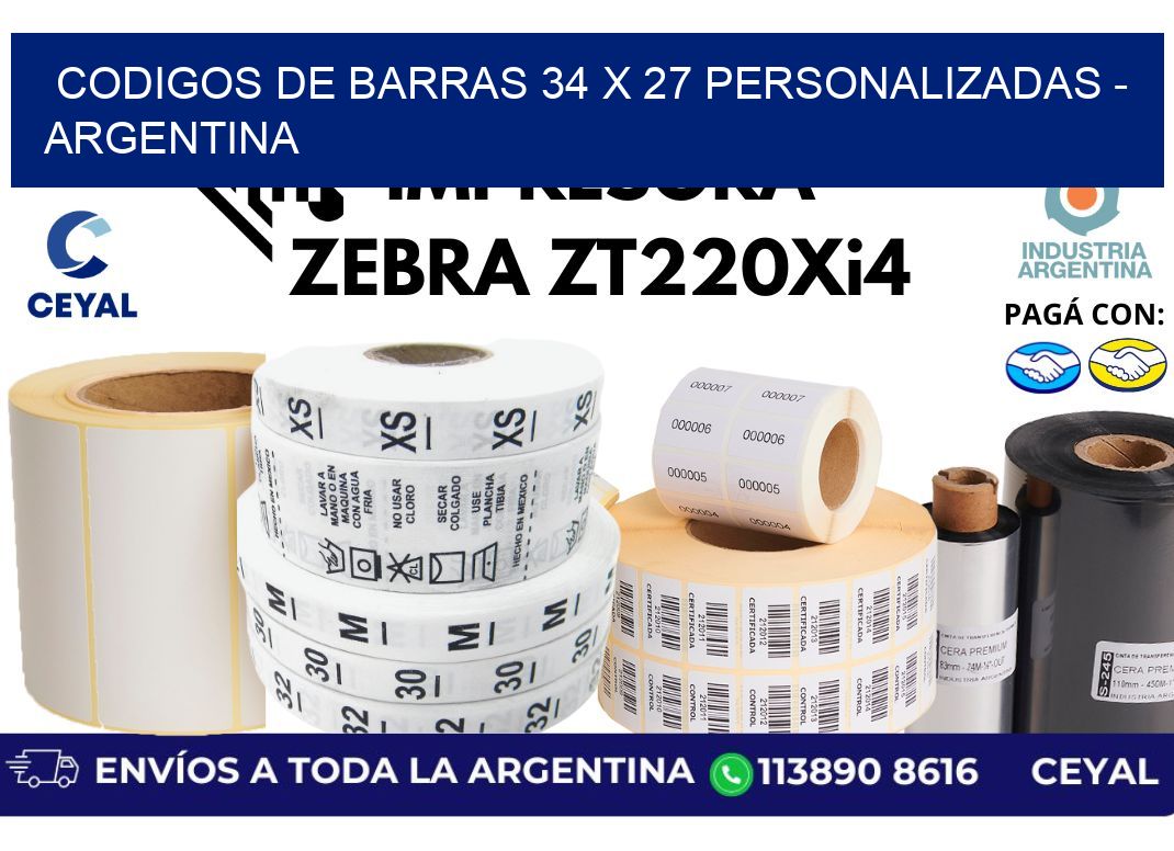 codigos de barras 34 x 27 personalizadas – Argentina