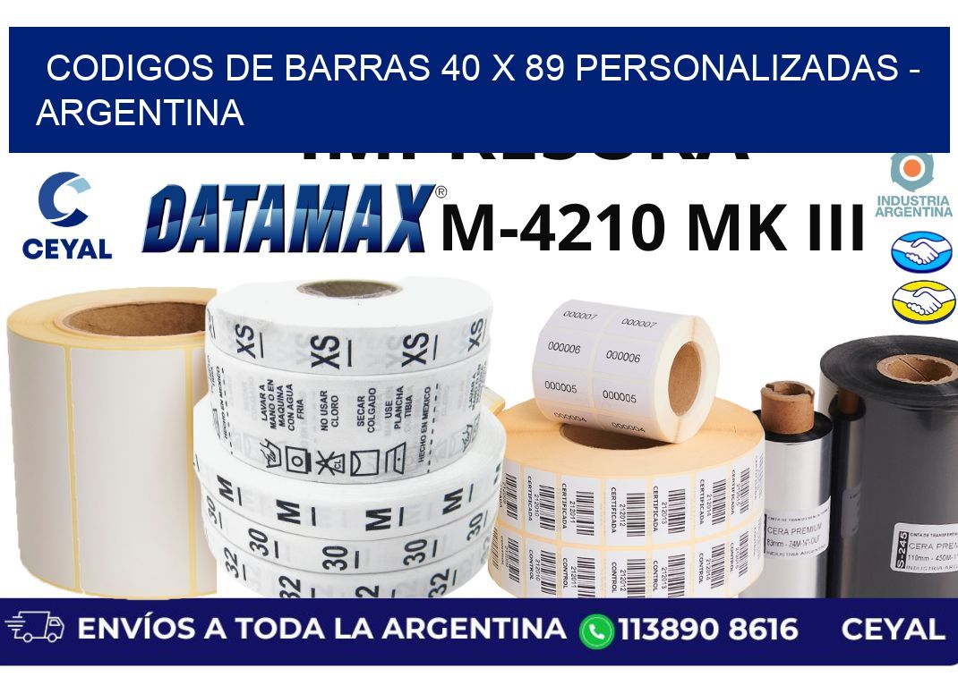 codigos de barras 40 x 89 personalizadas - Argentina