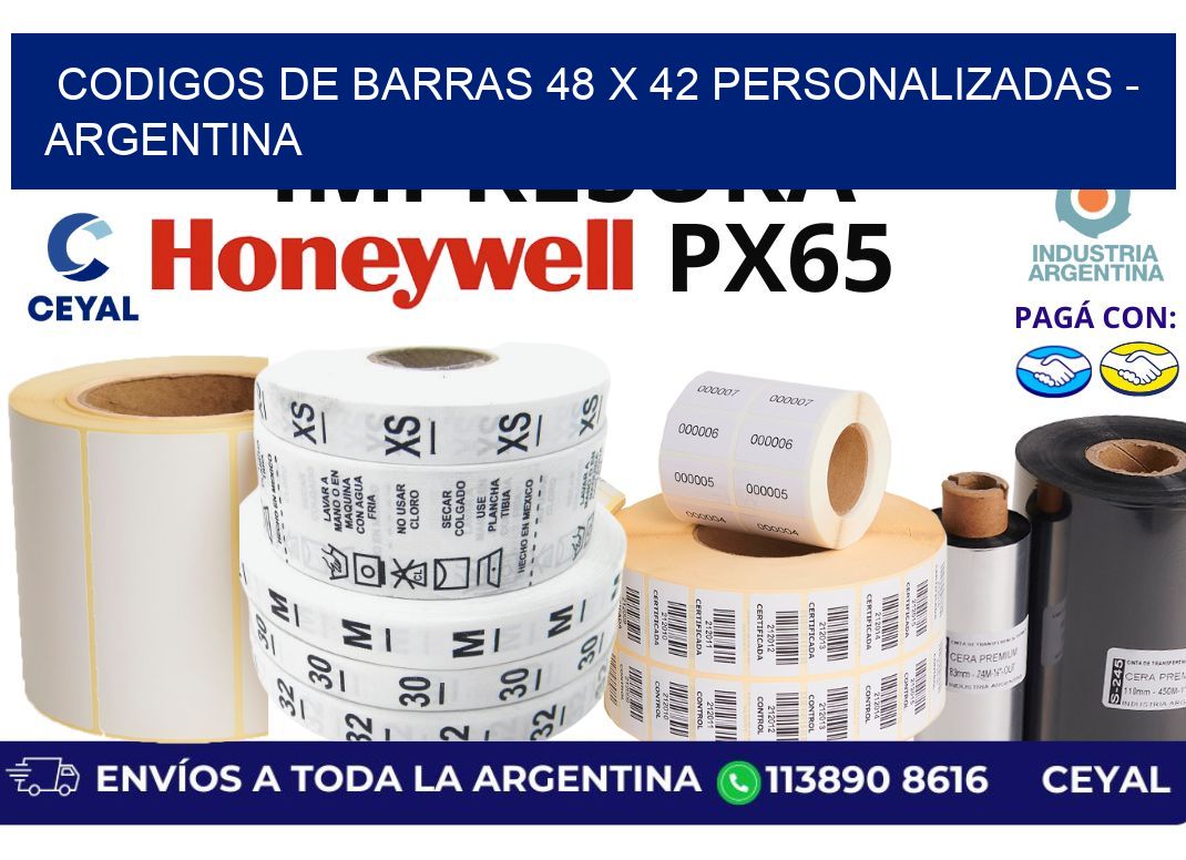 codigos de barras 48 x 42 personalizadas - Argentina