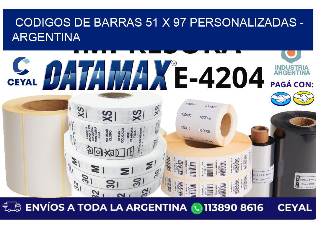 codigos de barras 51 x 97 personalizadas – Argentina