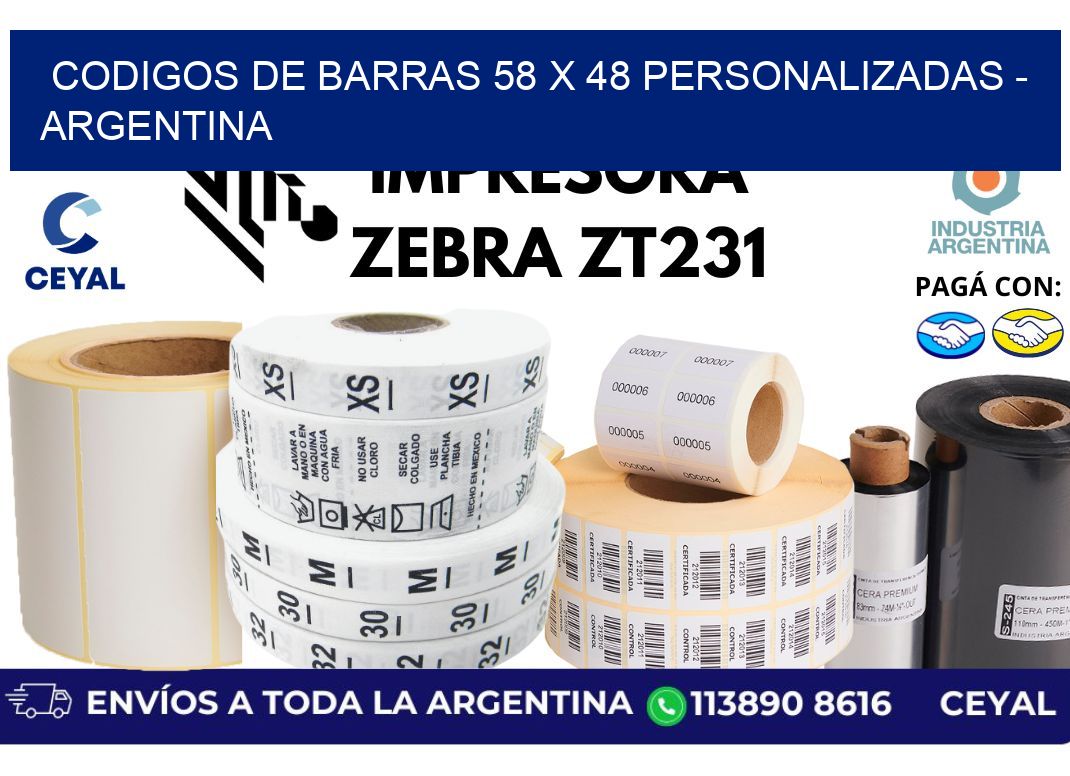 codigos de barras 58 x 48 personalizadas – Argentina