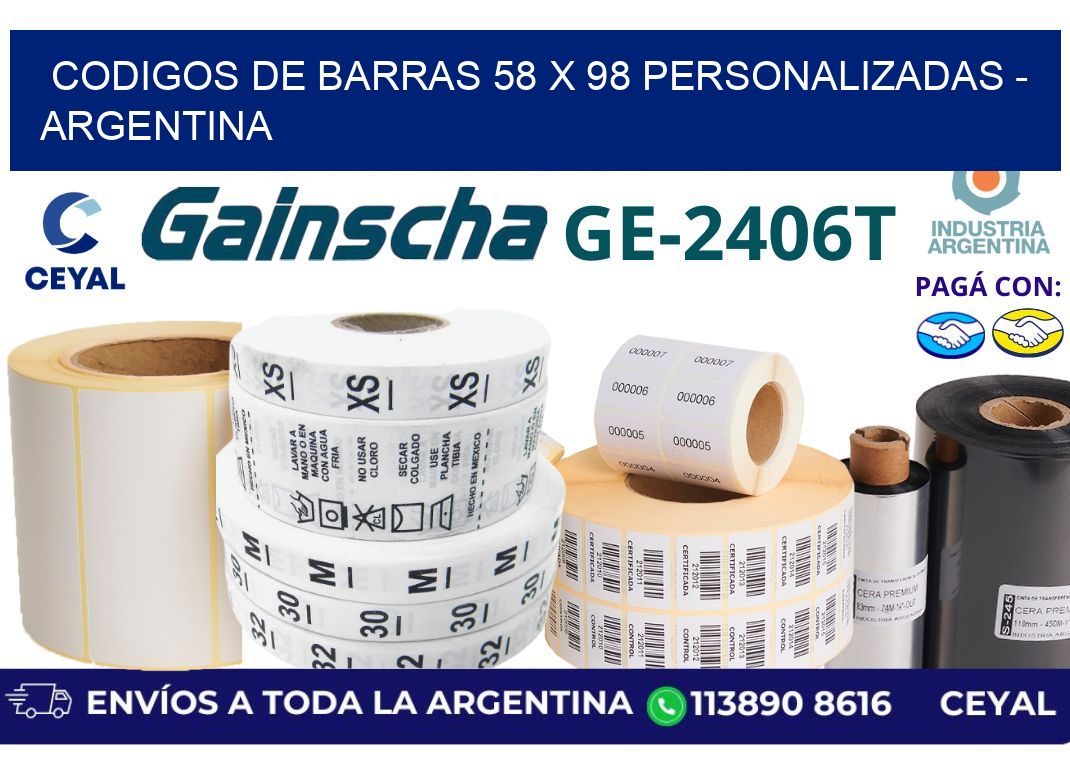 codigos de barras 58 x 98 personalizadas – Argentina