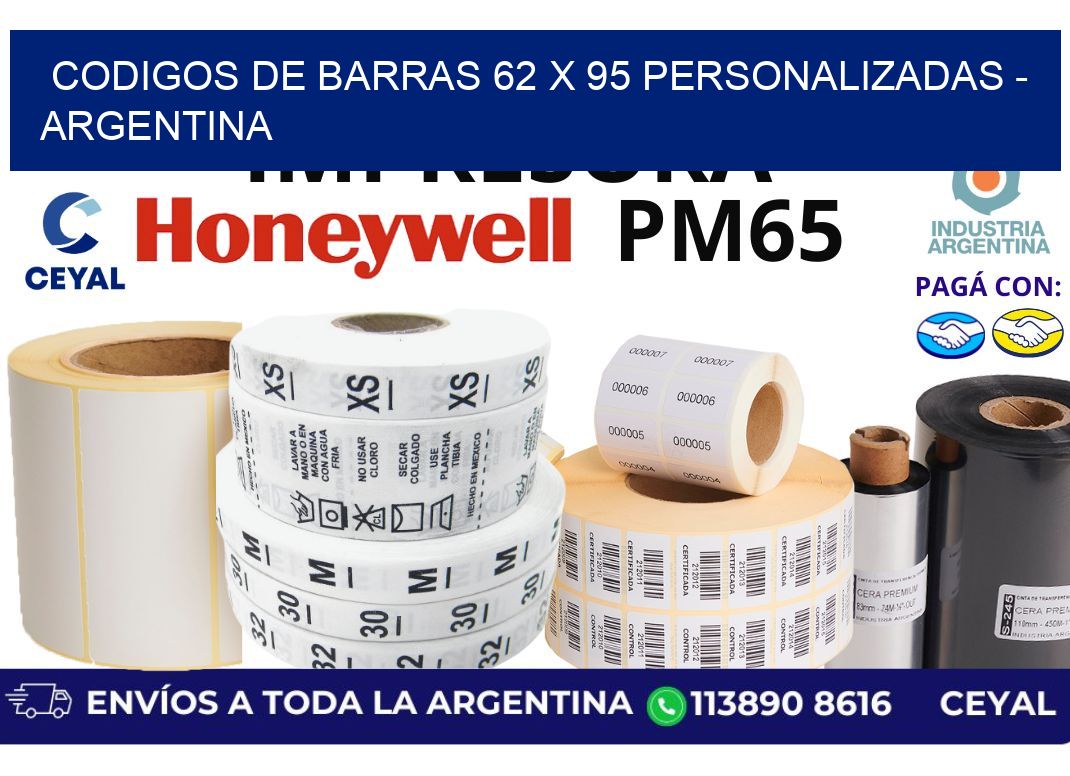 codigos de barras 62 x 95 personalizadas - Argentina