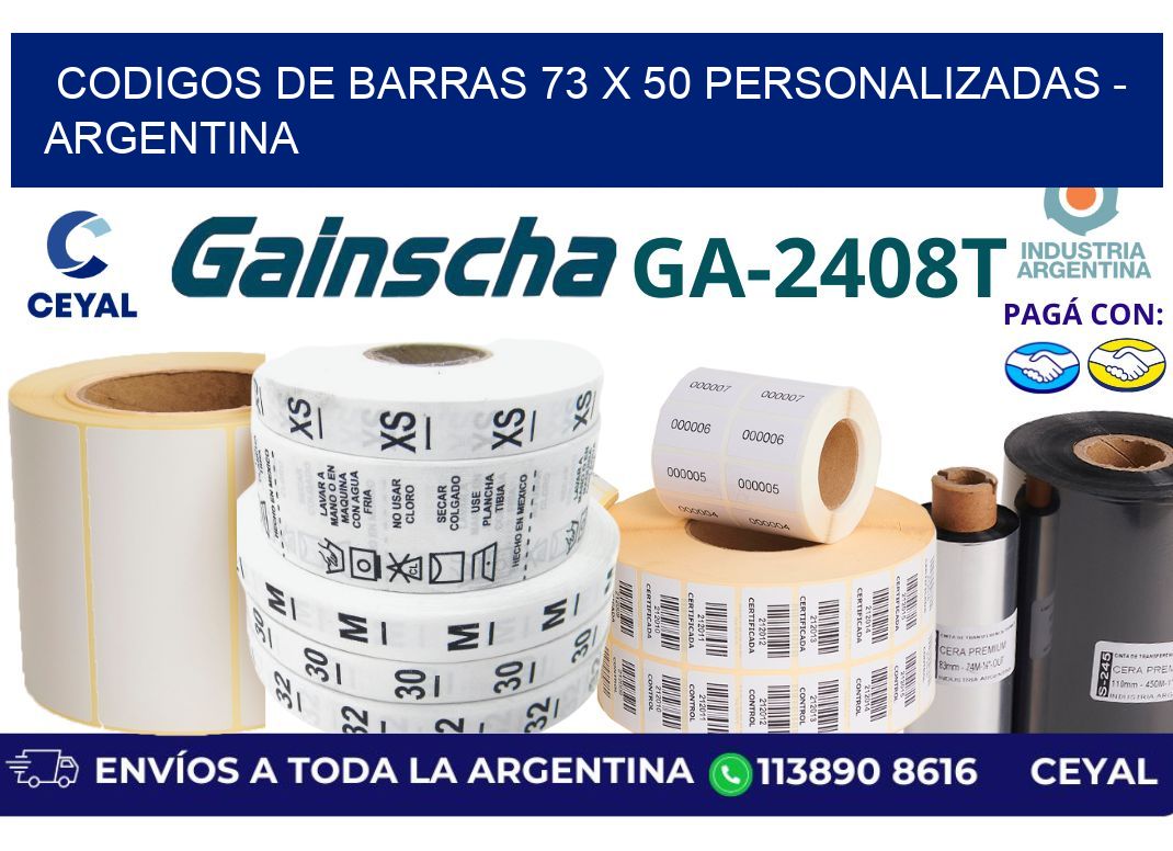 codigos de barras 73 x 50 personalizadas - Argentina