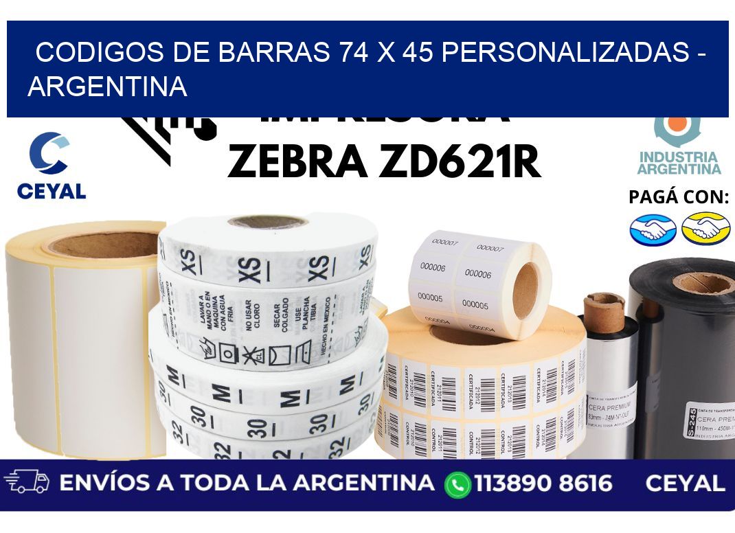 codigos de barras 74 x 45 personalizadas – Argentina