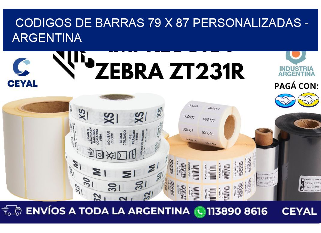 codigos de barras 79 x 87 personalizadas - Argentina