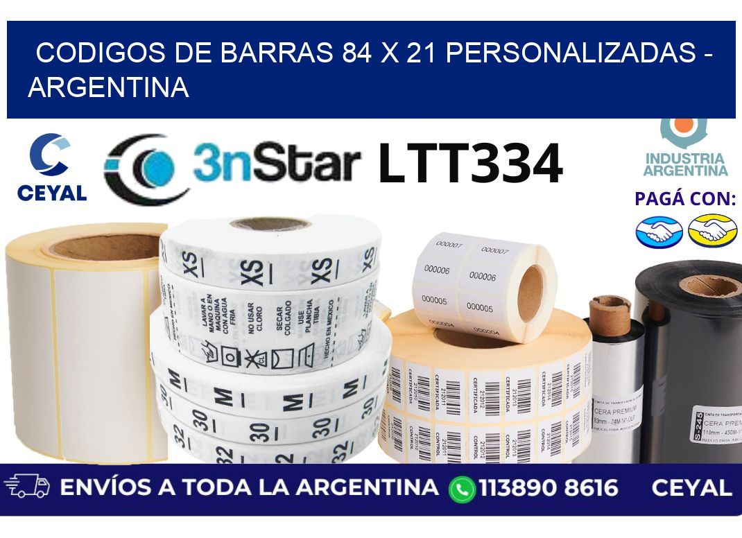codigos de barras 84 x 21 personalizadas – Argentina