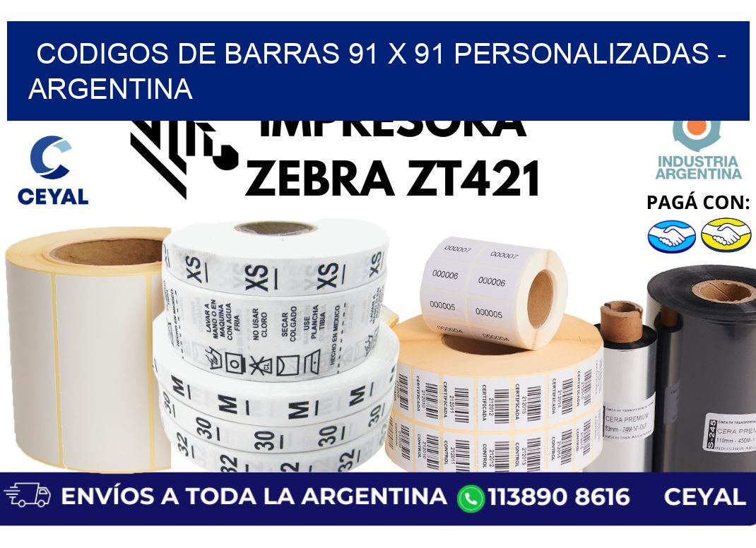 codigos de barras 91 x 91 personalizadas – Argentina