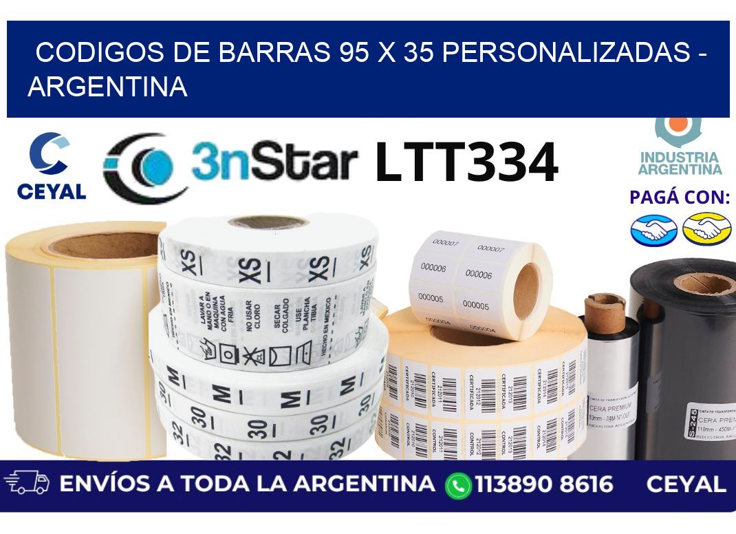 codigos de barras 95 x 35 personalizadas - Argentina