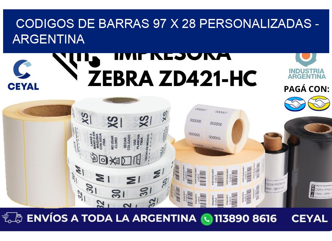 codigos de barras 97 x 28 personalizadas – Argentina