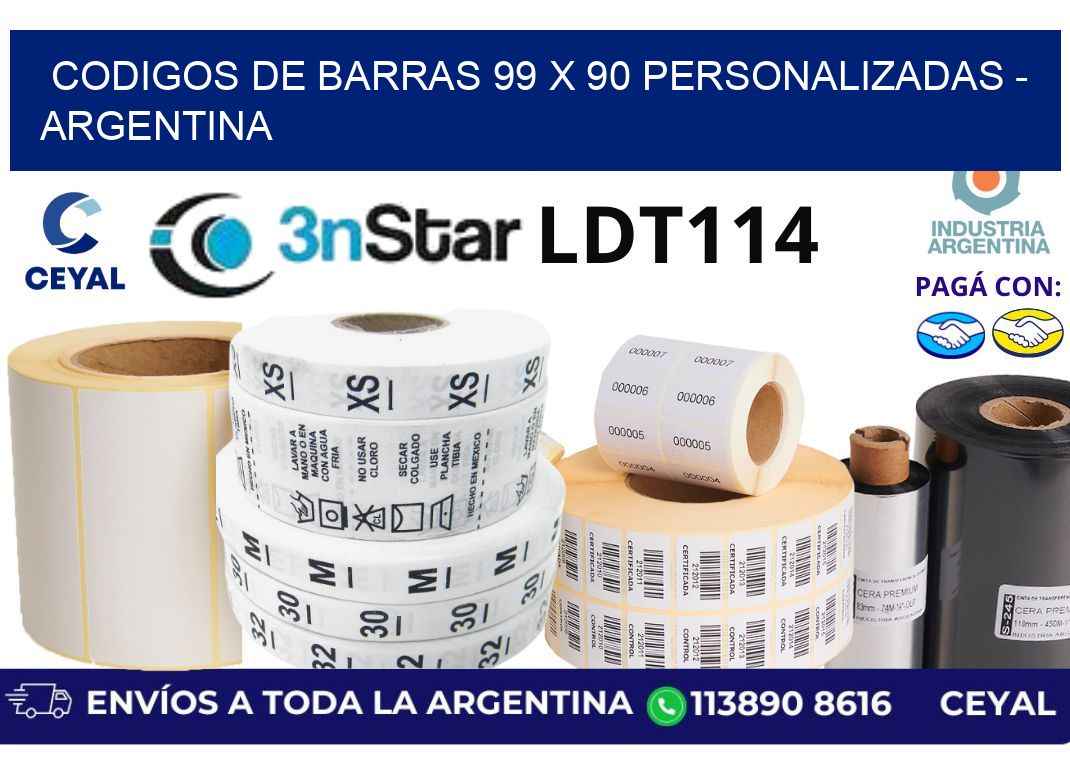 codigos de barras 99 x 90 personalizadas - Argentina