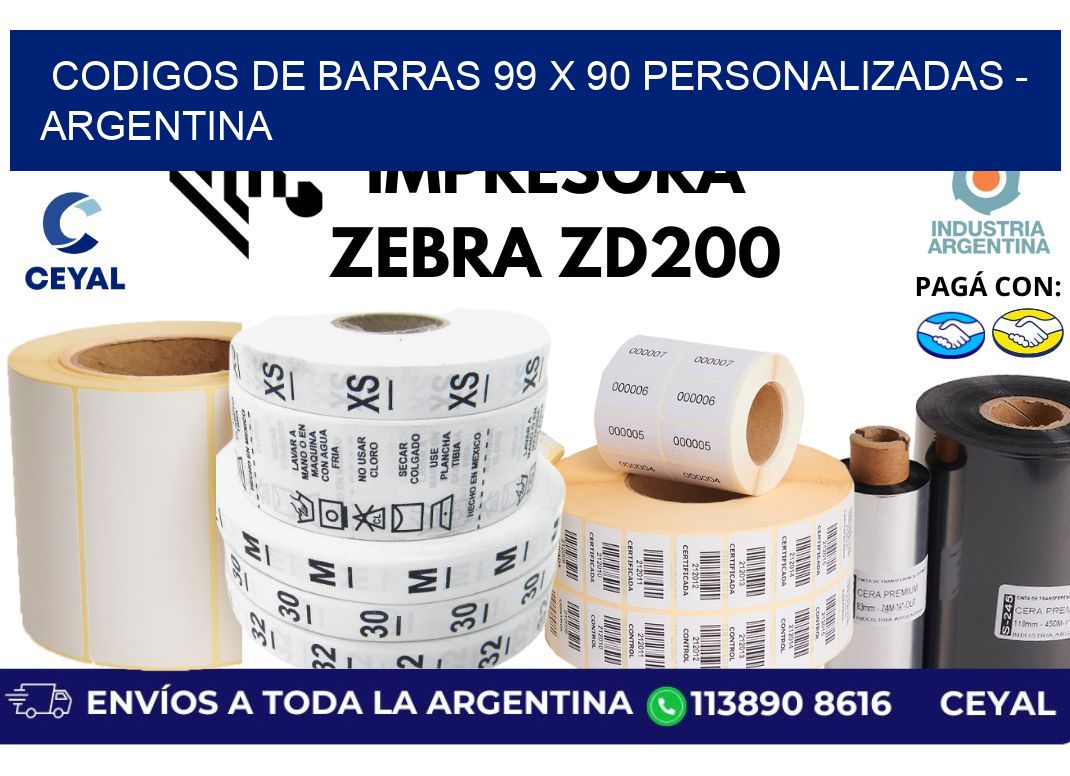 codigos de barras 99 x 90 personalizadas - Argentina