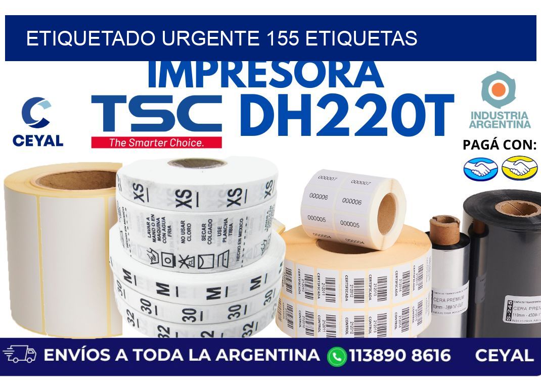 etiquetado urgente 155 etiquetas