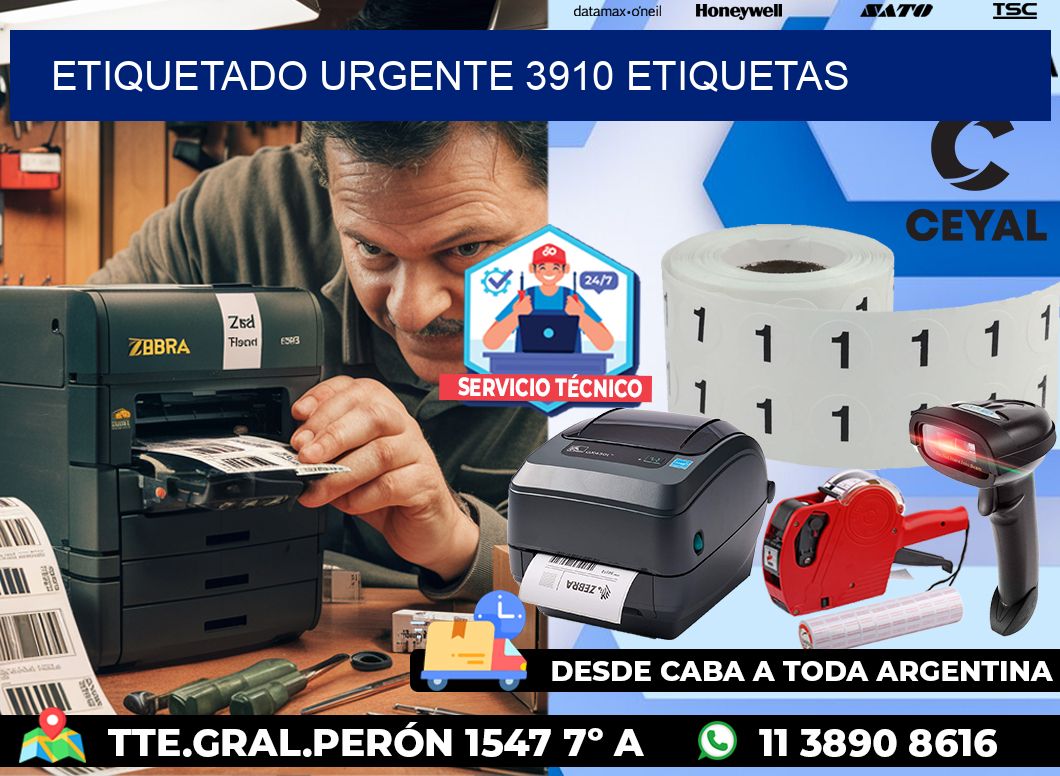 etiquetado urgente 3910 etiquetas