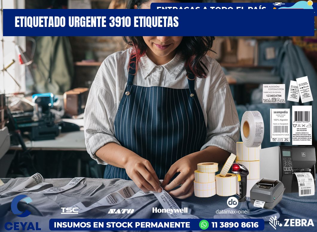 etiquetado urgente 3910 etiquetas