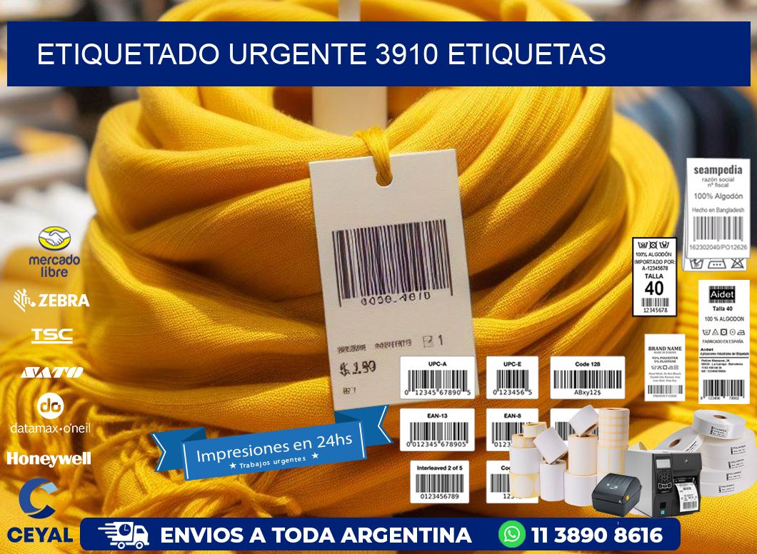 etiquetado urgente 3910 etiquetas